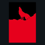 Unique Black & Red Pop Art Wolf Silhouette Poster<br><div class="desc">Howling Grey Wolf - Howling Wolf at Moon Pop Art - Wolf Howling at Moon Digital Artwork - Animal Art - College Pop Art - Wild Animals - World of Extreme Animals</div>