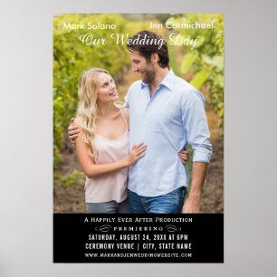 Unique Black Wedding Photo Invitation Movie Poster