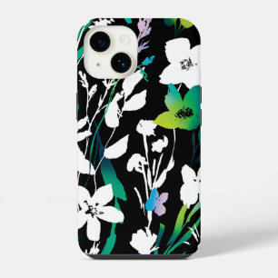 Unique Black & White Floral & Bright Colour Accent iPhone 14 Case