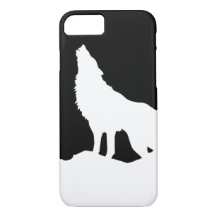 Unique Black & White Pop Art Wolf Silhouette Case-Mate iPhone Case
