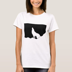 Unique Black & White Pop Art Wolf Silhouette T-Shirt