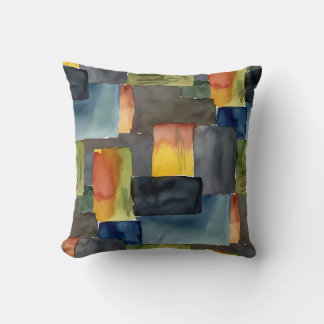 Unique blocked colors seamless pattern cushion