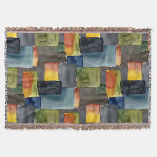 Unique blocked colours seamless pattern throw blanket