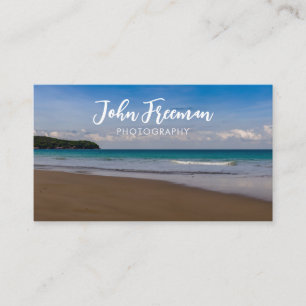 Unique Blue Beach Photographer Business Card