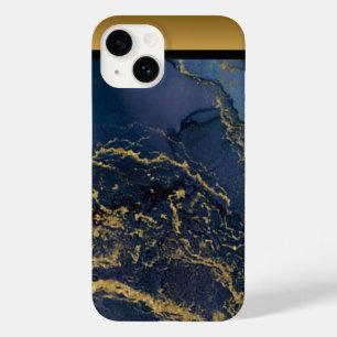Unique Blue Gold Marble Pattern iPhone / Android Case-Mate iPhone 14 Case