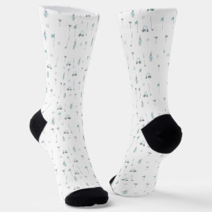 Unique Blue Golf Cart Monogram Socks