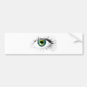 unique blue green eye photo bumper sticker