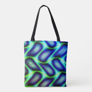 Unique Blue Petals Abstract Design Tote Bag