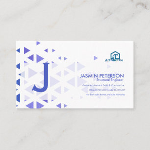 Unique Blue Triangle Pattern Business Card