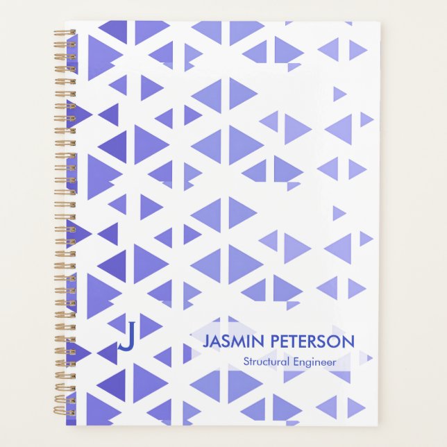 Unique Blue Triangle Pattern Planner (Front)
