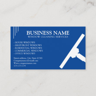 Unique Blue & White Window Cleaning Service Business Card