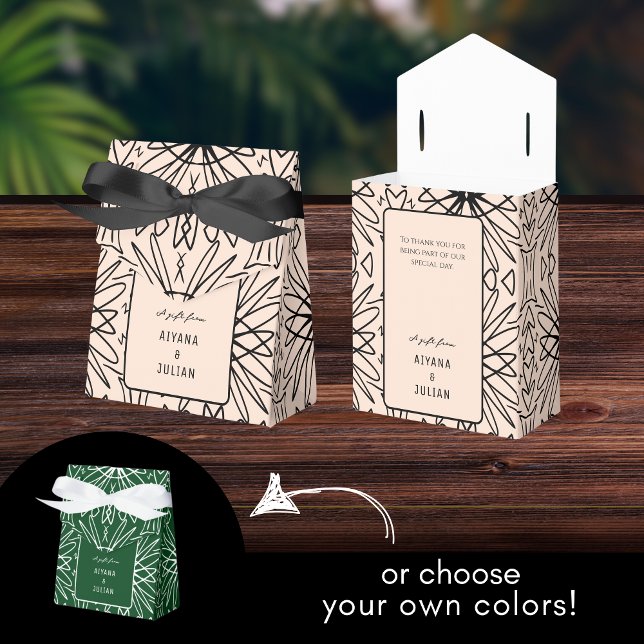 Unique Boho Cream and Black Pattern Favour Box (Creator Uploaded)