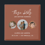 Unique Boho Terracotta Photo Wedding Save The Date Magnet<br><div class="desc">Bohemian Funny Rust Desert Photo Wedding Save The Date Magnets</div>