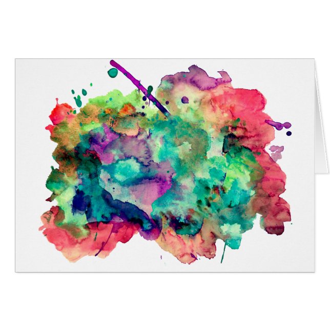 Unique, Bold, Colourful Watercolor Paint Splatters (Front Horizontal)