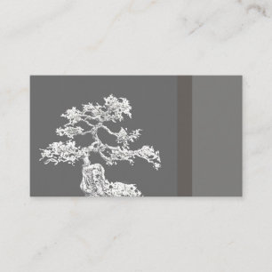 unique bonsai tree business card black and grey