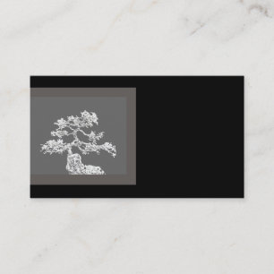 unique bonsai tree business card black and grey
