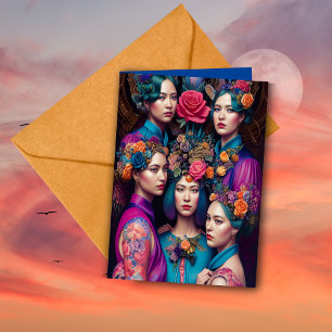 Unique Bridesmaid Proposal AI Art Whimsical Card