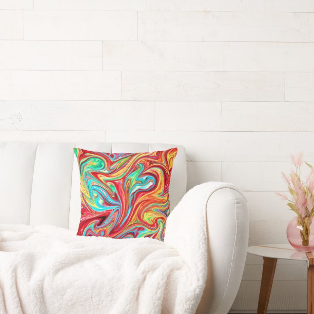 Unique Bright Colours Patterns Painting. Buy Now Cushion (Couch)