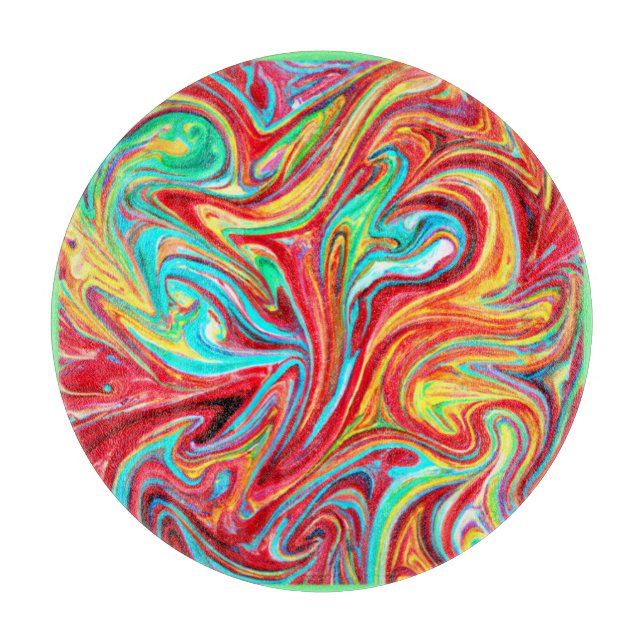 Unique Bright Colours Patterns Painting. Buy Now Cutting Board (Front)