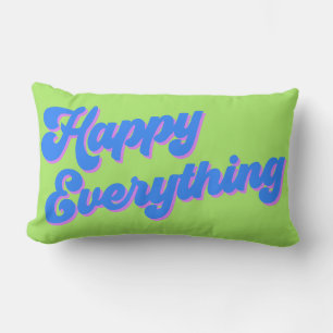 Unique Bright Retro Happy Everything Christmas  Lumbar Cushion