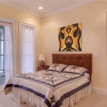 Unique Brown Abstract Marble Liquified Canvas 