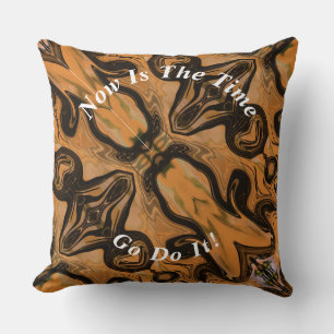 Unique Brown Abstract Marble Liquified  Cushion