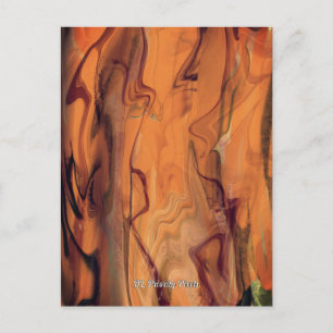 Unique Brown Abstract Marble Liquified Wall Art Postcard