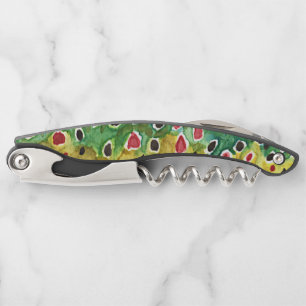 Unique Brown Trout Beautiful Fish Skin Angler's Corkscrew
