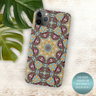Unique Brown Yellow Turquoise Red Kaleidoscope Art Case-Mate iPhone Case