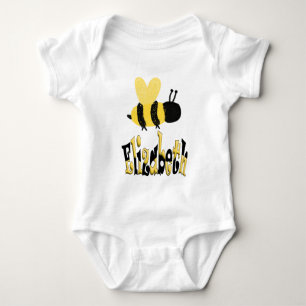 Unique Bumblebee Doodle Personalised Drawing Baby Bodysuit