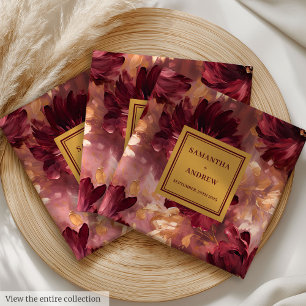 Unique Burgundy Gold Wedding Napkins Personalised