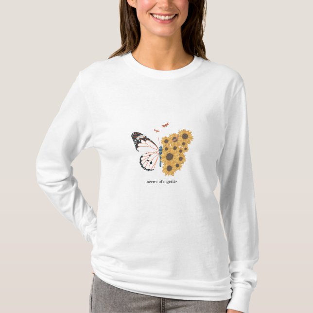 Unique Butterfly Design Customised T-Shirt (Front)
