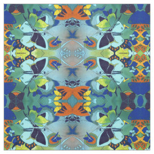 Unique Butterfly Mosaic Collage Pima Cotton Fabric