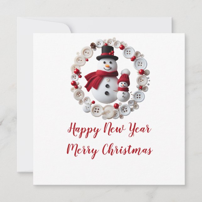 Unique Button Design for Winter Greetings" (Front)