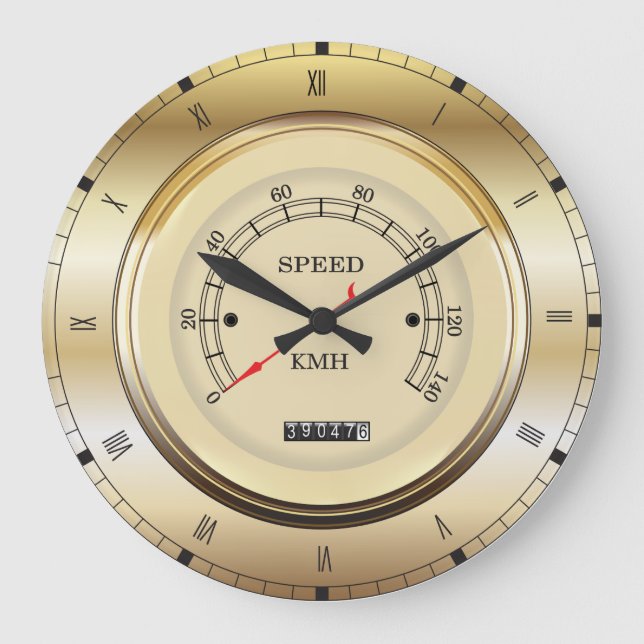 Unique Car Speedometer (KMH) Themed Large Clock (Front)