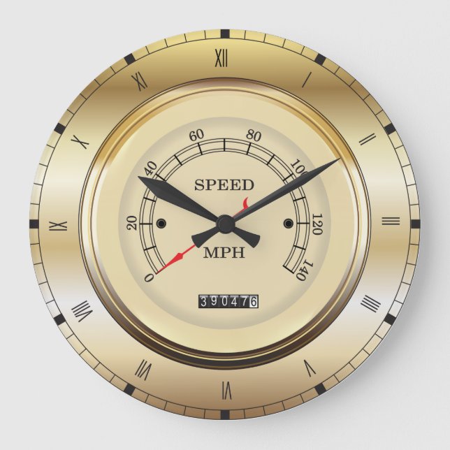 Unique Car Speedometer (MPH) Themed Large Clock (Front)