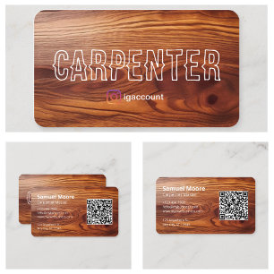 Unique Carpenter Sample Business Card