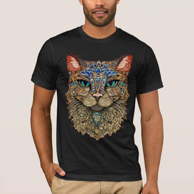 Unique Cat Mandala T-Shirt for Cat Lovers! (Front)