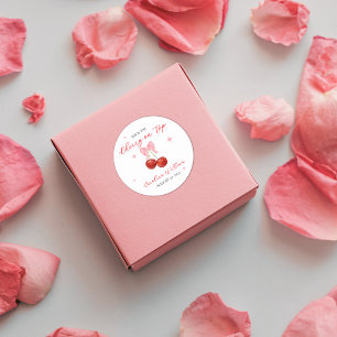Unique Cherry on Top Baby shower  Classic Round Sticker