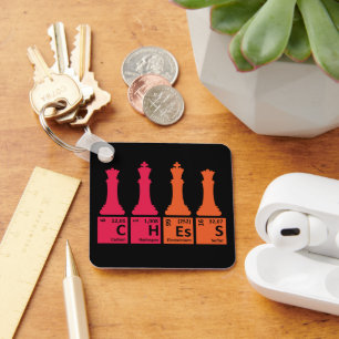Unique Chess Pieces Chemistry Elements Key Ring