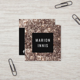 ★ Unique Chic Glitter Square Business Card