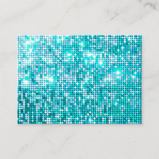 ★ Unique Chic Glitter Turquoise Business Card