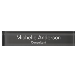 Unique Chic Grey Consultant Desk Nameplate