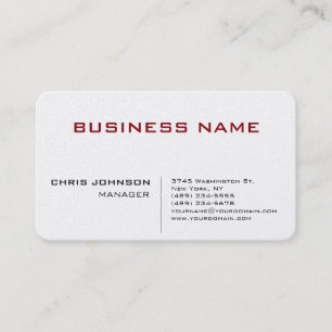 Unique Chic Manager Business Card