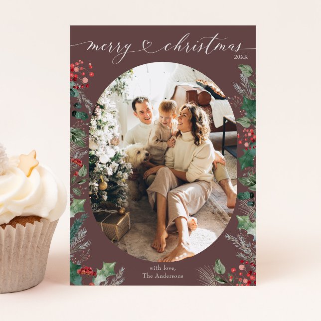 Unique Chic Typography Single Photo Xmas Card  (Creator Uploaded)