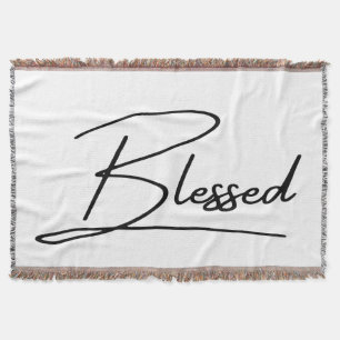 Unique Christian Faith 'Blessed' Vertical Design Throw Blanket