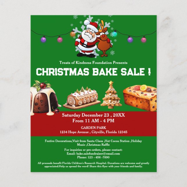 Unique Christmas Bake Sale Fundraiser Flyer (Front)