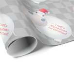 Unique Christmas Hippo Hippopotamus Santa Hat Wrapping Paper<br><div class="desc">Unique cartoon Christmas hippo or hippopotamus wearing a santa hat design. The text can be personalised. It currently says "I want a hippopotamus for Christmas". Fun for Xmas gift wrapping.</div>