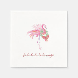 Unique Christmas Holiday Themes Pink Flamingo  Napkin