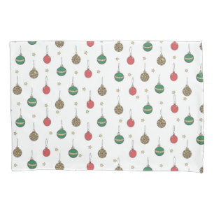 Unique Christmas Ornament Baubles Pattern Pillowcase